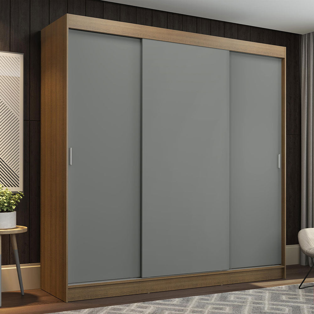 Placard Ropero Casal Madesa Reno 3 Puertas Corredizas Marrón/Gris