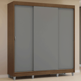 Placard Matrimonial con Patas 180 cm 3 Puertas Reno Marrón/Gris