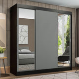 Placard Ropero Casal Madesa Reno 3 Puertas Corredizas con Espejos Negro/Gris