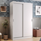 Placard Ropero Solteiro Madesa Tokio 2 Puertas Corredizas con 2 Cajones Blanco