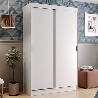 Placard Soltero 109 cm 2 Puertas Corredizas 2 Cajones Blanco Tokio Madesa