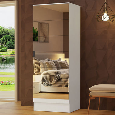 Zapatero 60 cm 1 Puerta Batiente con 1 Espejo Blanco Madesa