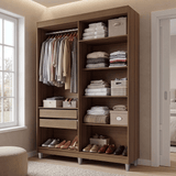 Placard Closet con Patas 2 Cajones 121 cm Marrón Venus Madesa