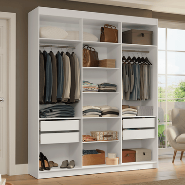 Placard Matrimonial Abierto 180 cm 4 Cajones Blanco Venus Madesa