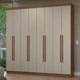 Clóset Matrimonial Venus 8 Puertas Batientes Marrón/Crema