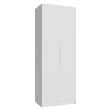 Placard Neo 80 cm 2 Puertas Batientes Modular con 4 Estantes y 1 Perchero Blanco Madesa