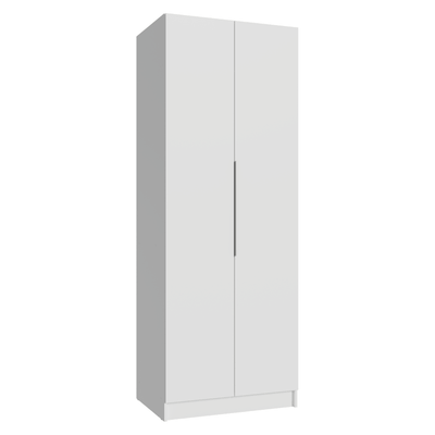 Placard Neo 80 cm 2 Puertas Batientes Modular con 4 Estantes y 1 Perchero Blanco Madesa