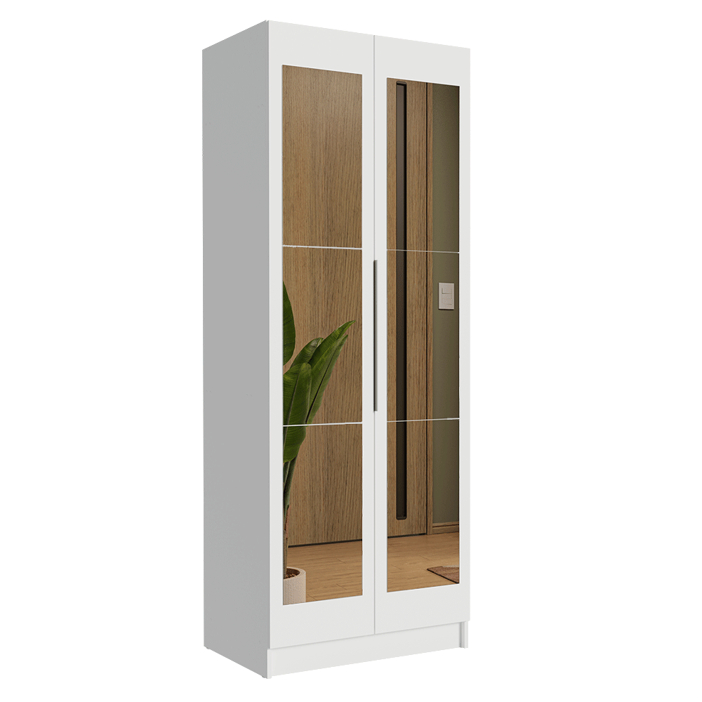 Placard Modular 2 Puertas con Espejo 2 Cajones 1 Perchero Blanco Neo Madesa