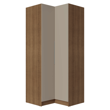 Placard Esquinero Modular 190 cm 2 Puertas Marrón/Crema Neo Madesa