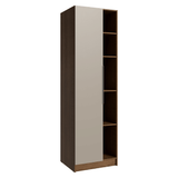 Placard Neo 65 cm 1 Puerta Batientes con Patas Modular 5 Nichos Marrón/Crema Madesa