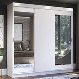 Placard Ropero Casal Madesa Istambul 3 Puertas Corredizas con Espejos 3 Cajones Blanco