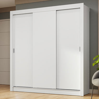 Placard Matrimonial 170 cm 3 Puertas Corredizas Blanco Nobre Madesa
