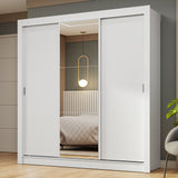 Placard Matrimonial 3 Puertas Corredizas con Espejo Blanco Nobre