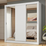 Placard Matrimonial 3 Puertas Corredizas con Espejos Blanco Nobre