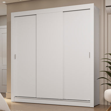 Placard Matrimonial 170 cm 3 Puertas Corredizas 2 Cajones Blanco Sublime Madesa