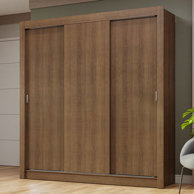 Placard Matrimonial 170 cm 3 Puertas Corredizas Marrón Nobre Madesa
