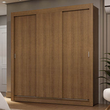Placard Matrimonial 170 cm 3 Puertas Corredizas 2 Cajones Marrón Sublime Madesa