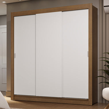 Placard Matrimonial 170 cm 3 Puertas Corredizas 2 Cajones Marrón/Blanco Sublime Madesa