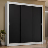 Placard Matrimonial 3 Puertas Corredizas Blanco/Negro Sublime Plus