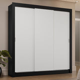 Placard Matrimonial 3 Puertas Corredizas Negro/Blanco Sublime Plus