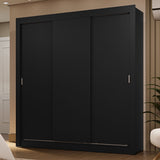 Placard Matrimonial 3 Puertas Corredizas Negro Sublime