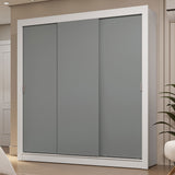 Placard Matrimonial 3 Puertas Corredizas 4 Cajones Blanco/Gris Sublime Plus