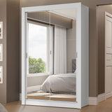 Placard 2 Puertas Corredizas con Espejos 2 Cajones Blanco Vivare