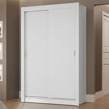 Placard Soltero 117 cm 2 Puertas Corredizas 2 Cajones Blanco Vivare Madesa