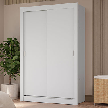 Placard Soltero 117 cm 2 Puertas Corredizas 4 Cajones Blanco Vivare Madesa