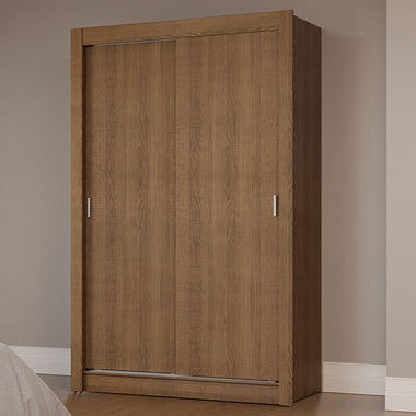 Placard Soltero 117 cm 2 Puertas Corredizas Marrón Milano Madesa