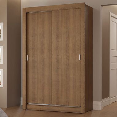 Placard Soltero 117 cm 2 Puertas Corredizas 2 Cajones Marrón Vivare Madesa