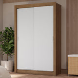 Placard Soltero 2 Puertas Corredizas 4 Cajones Marrón/Blanco Vivare Plus