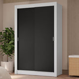 Placard 2 Puertas Corredizas 4 Cajones Blanco/Negro Vivare Plus