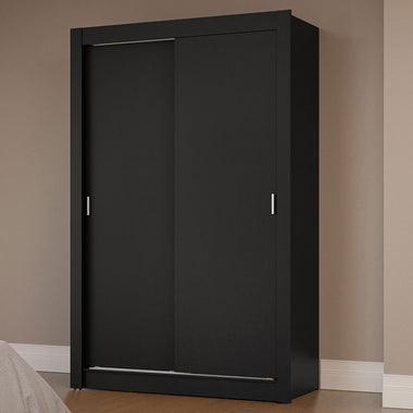 Placard Soltero 117 cm 2 Puertas Corredizas Negro Milano Madesa