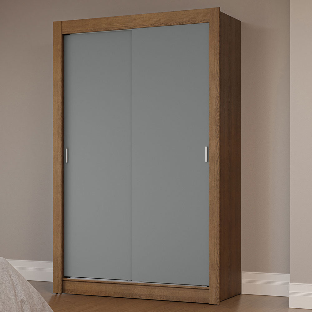 Placard Soltero 2 Puertas Corredizas Marrón/Gris Milano