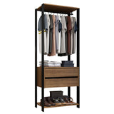 Placard Modular Valencia 2 Cajones 70cm Marrón/Negro