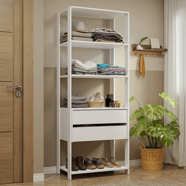 Placard Abierto 70 cm 2 Cajones 4 Niveles Blanco Valencia Madesa