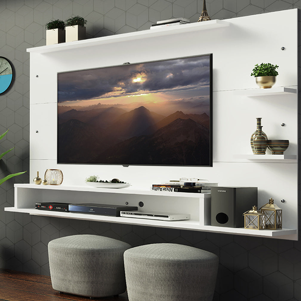 Panel de TV hasta 60 Pulgadas Madesa Alfa con Repisas e Nichos Blanco