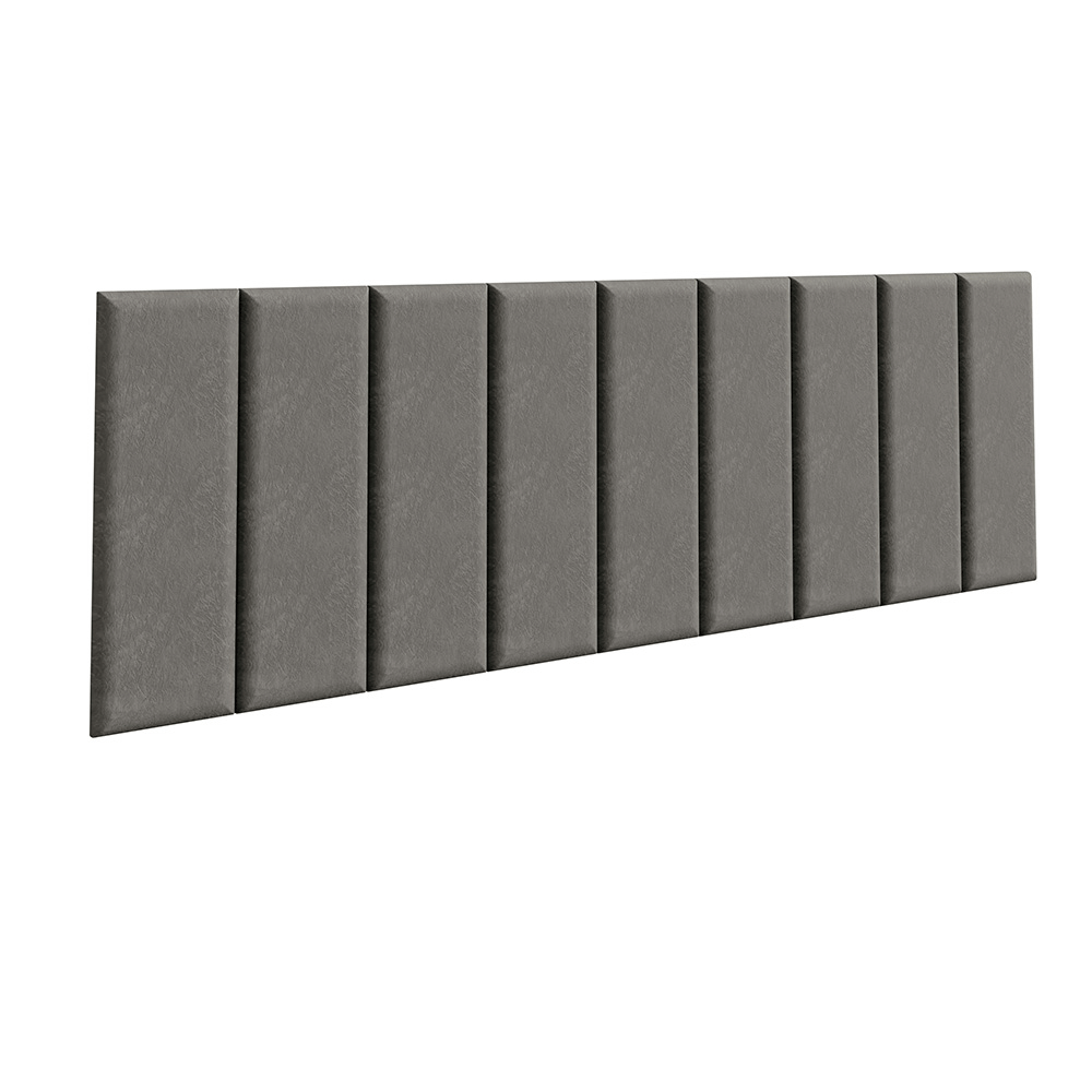 Respaldo Tapizado Modular Combo 9 Piezas para Camas hasta Matrimonial/Queen Silver Madesa