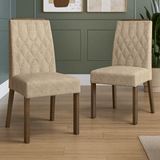 Combo 2 Sillas de Comedor Tapizadas 4254 con Detalle en madera Marrón/Imperial Madesa