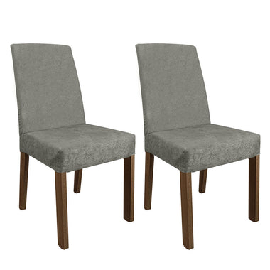 Juego de 2 Sillas Tapizadas Marrón/Silver Madesa