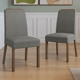 Juego de 2 Sillas 4255 con Detalle Madera Marrón/Silver