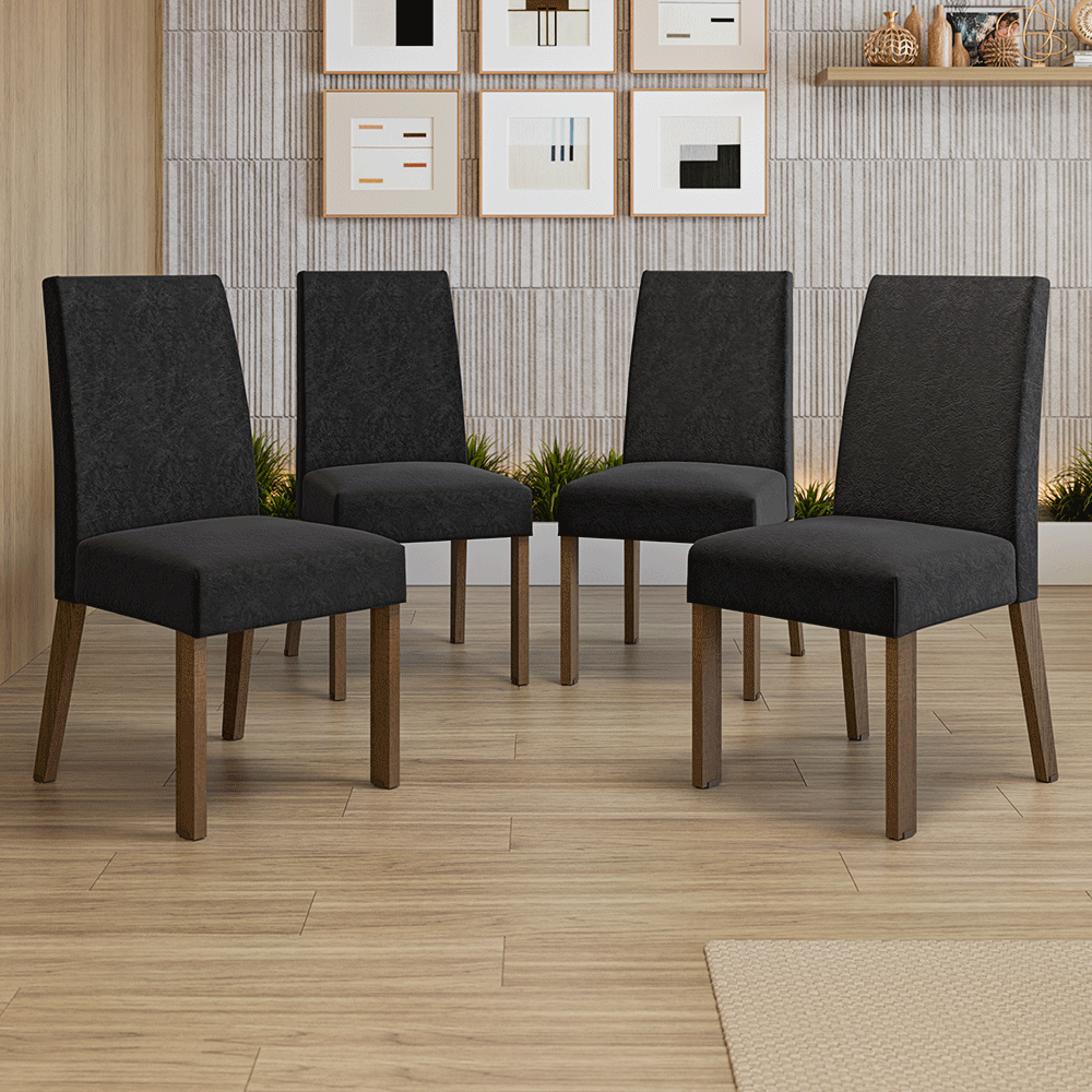 Combo 4 Sillas de comedor 4255 Marrón/Oxford Madesa