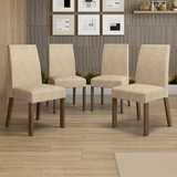 Kit 4 Sillas para Comedor 4255 Marrón/Gamuza Imperial Madesa