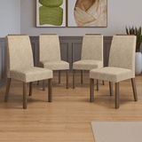 Juego de 4 Sillas 4255 con Detalle Madera Marrón/Imperial