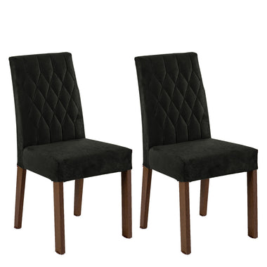 Juego de 2 Sillas Tapizadas Marrón/Oxford Madesa