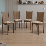 Kit 4 Sillas 4290 Marrón / Beige Lirio