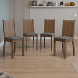 Juego de 4 Sillas 4290 Marrón/Silver