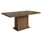 Mesa de Comedor Rectangular Tapa con Borde Biselado y Vidrio Sobrepuesto Marrón 5275 Madesa