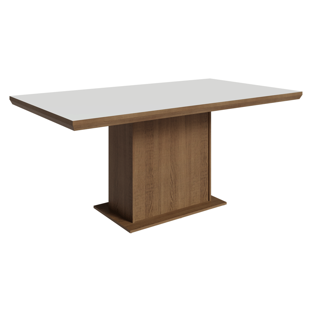 Mesa de Comedor Rectangular Tapa con Borde Biselado Marrón/Blanco 5275 Madesa